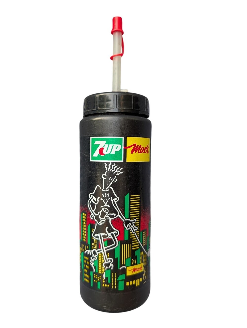 RARE 1985 Fido Dido 7UP Mac's Water Bottle - Very Hard To Find!